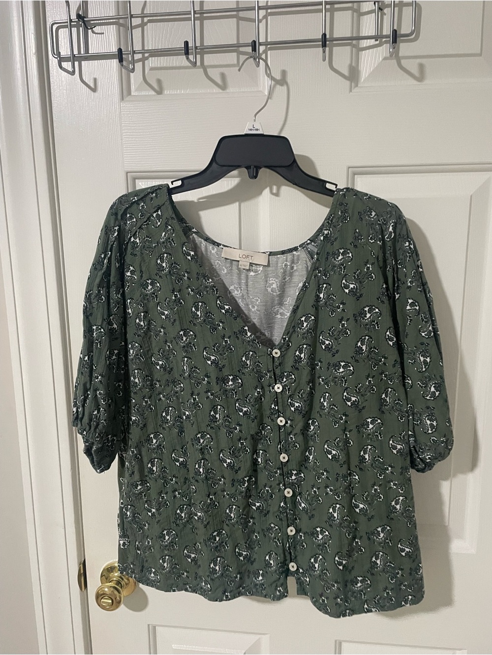 Loft peasant top xl green